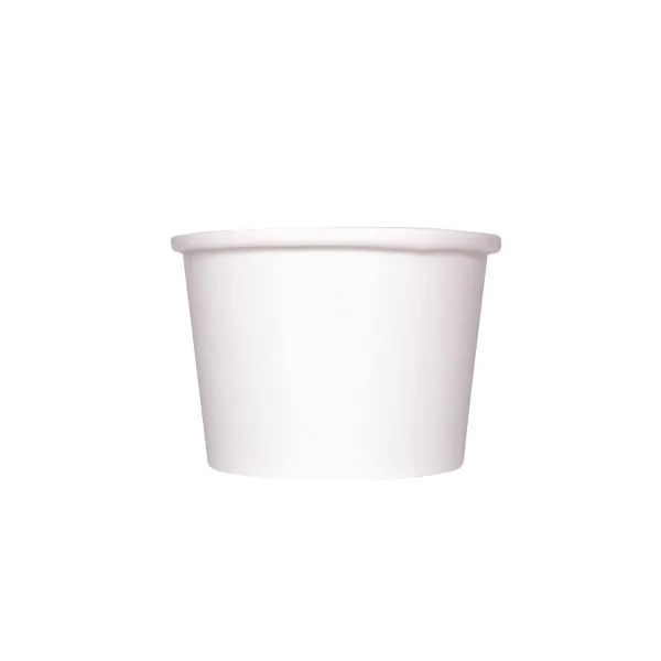 [1,000 ct] 8 oz Gourmet Paper Food Container | White | 96 mm