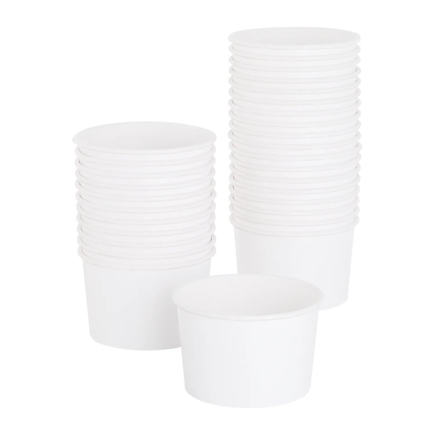 [1,000 ct] 8 oz Gourmet Paper Food Container | White | 96 mm