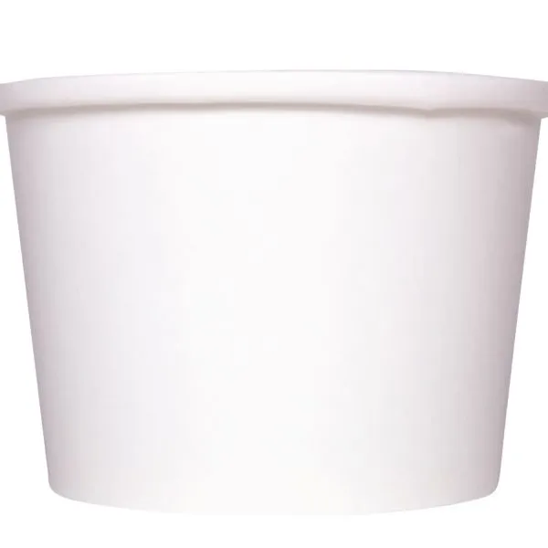 [1,000 ct] 8 oz Gourmet Paper Food Container | White | 96 mm