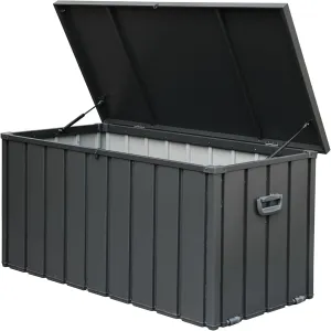 160 Gallon Waterproof Outdoor Storage Deck Box (Dark Gray)