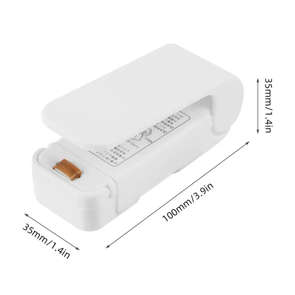1pc Portable Bag Heat Sealer White Mini Home Sealing Clip for Food Snack Fruit Fresh Keeping