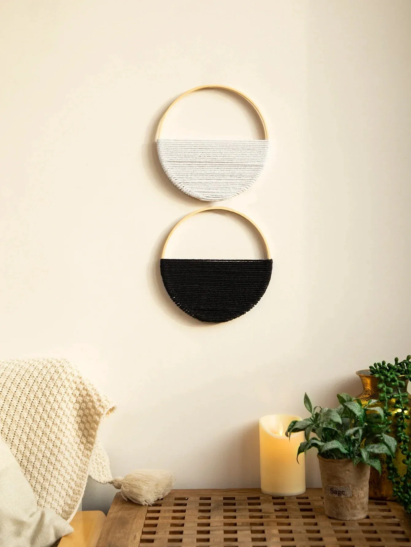 2 Boho Macrame Wall Hangings for Home Decor