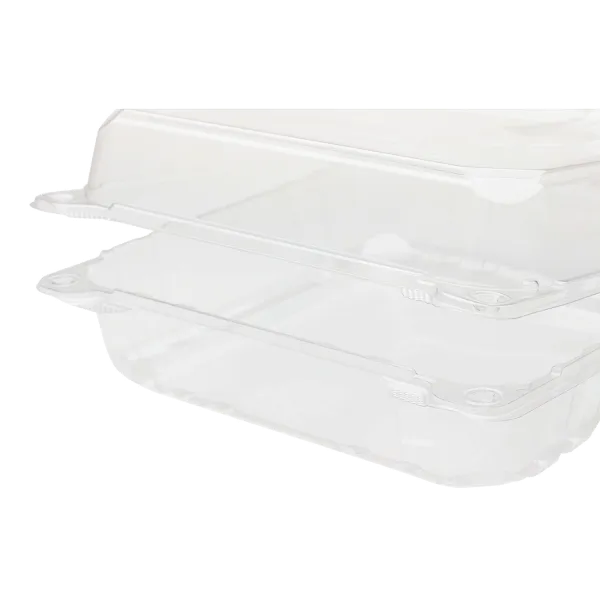 [200 ct] 9'' x 9'' Hinged Food Containers | PET | Clear