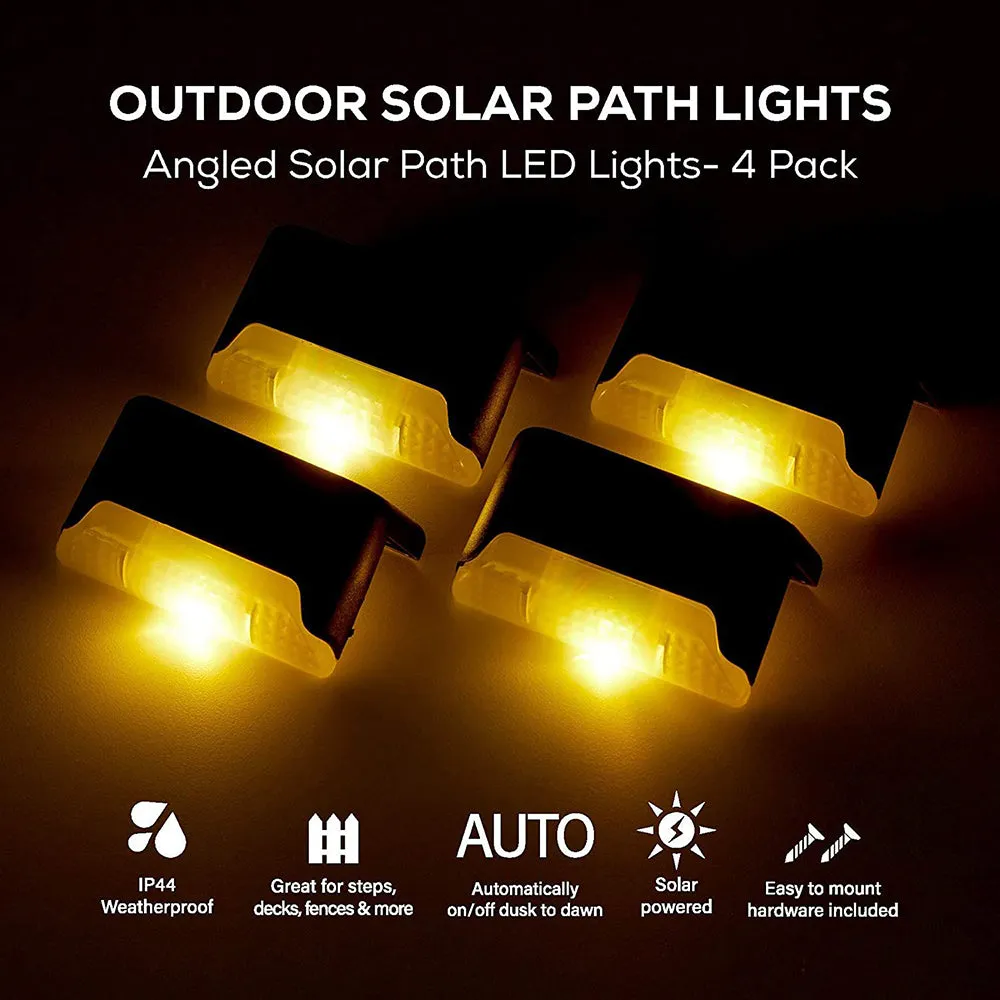 4 Pack SolarPower Deck Lights | Outdoor Step Lights, Waterproof LED