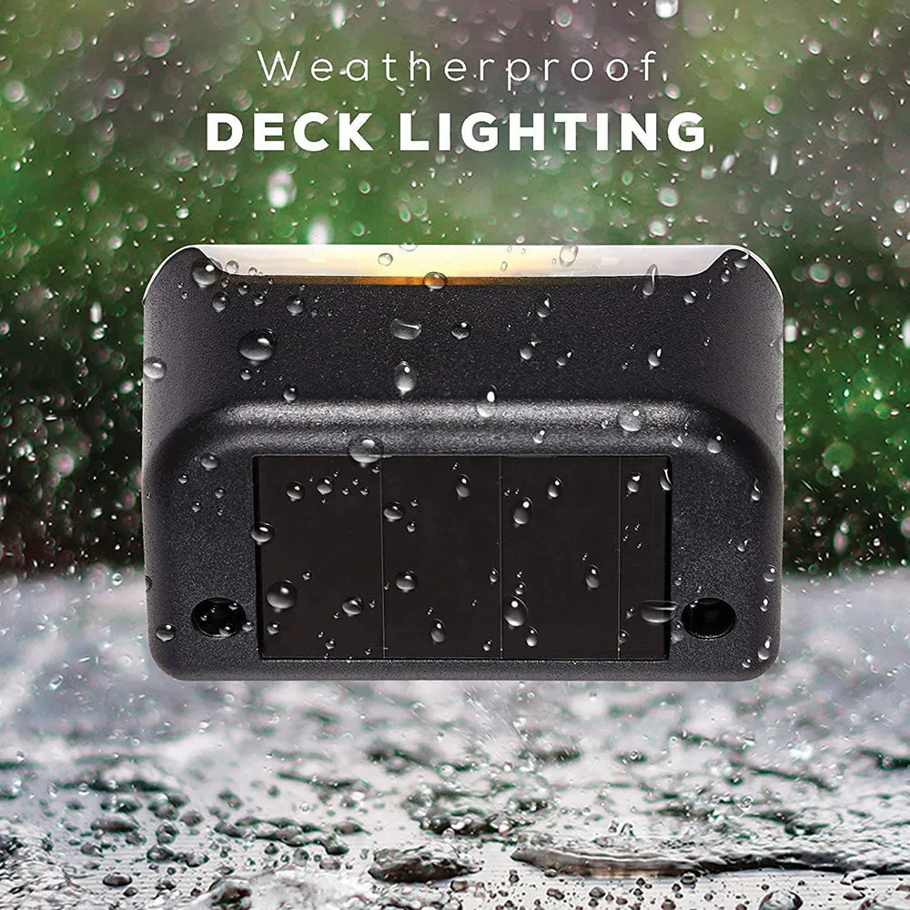 4 Pack SolarPower Deck Lights | Outdoor Step Lights, Waterproof LED
