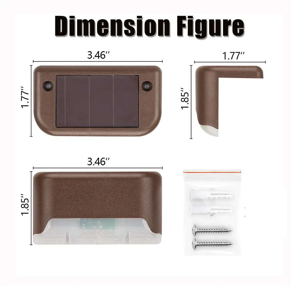 4 Pack SolarPower Deck Lights | Outdoor Step Lights, Waterproof LED