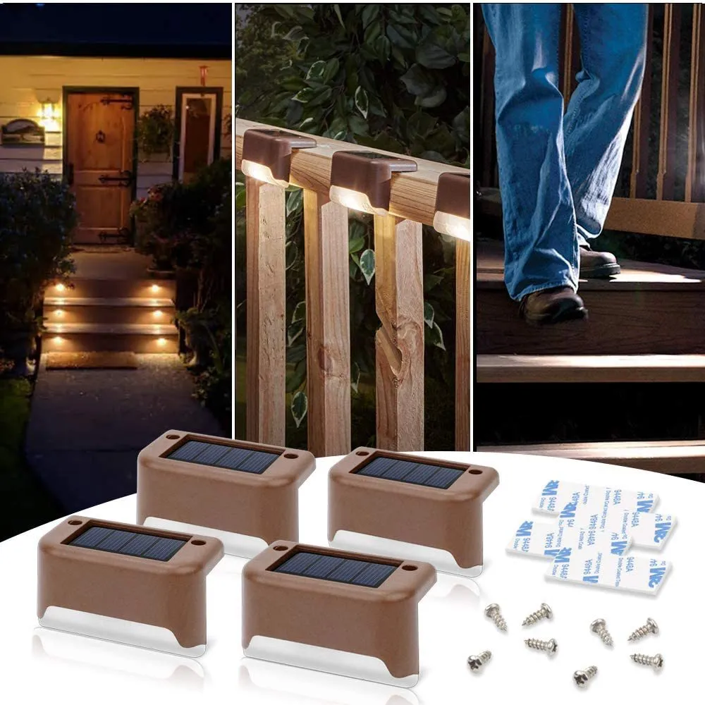 4 Pack SolarPower Deck Lights | Outdoor Step Lights, Waterproof LED