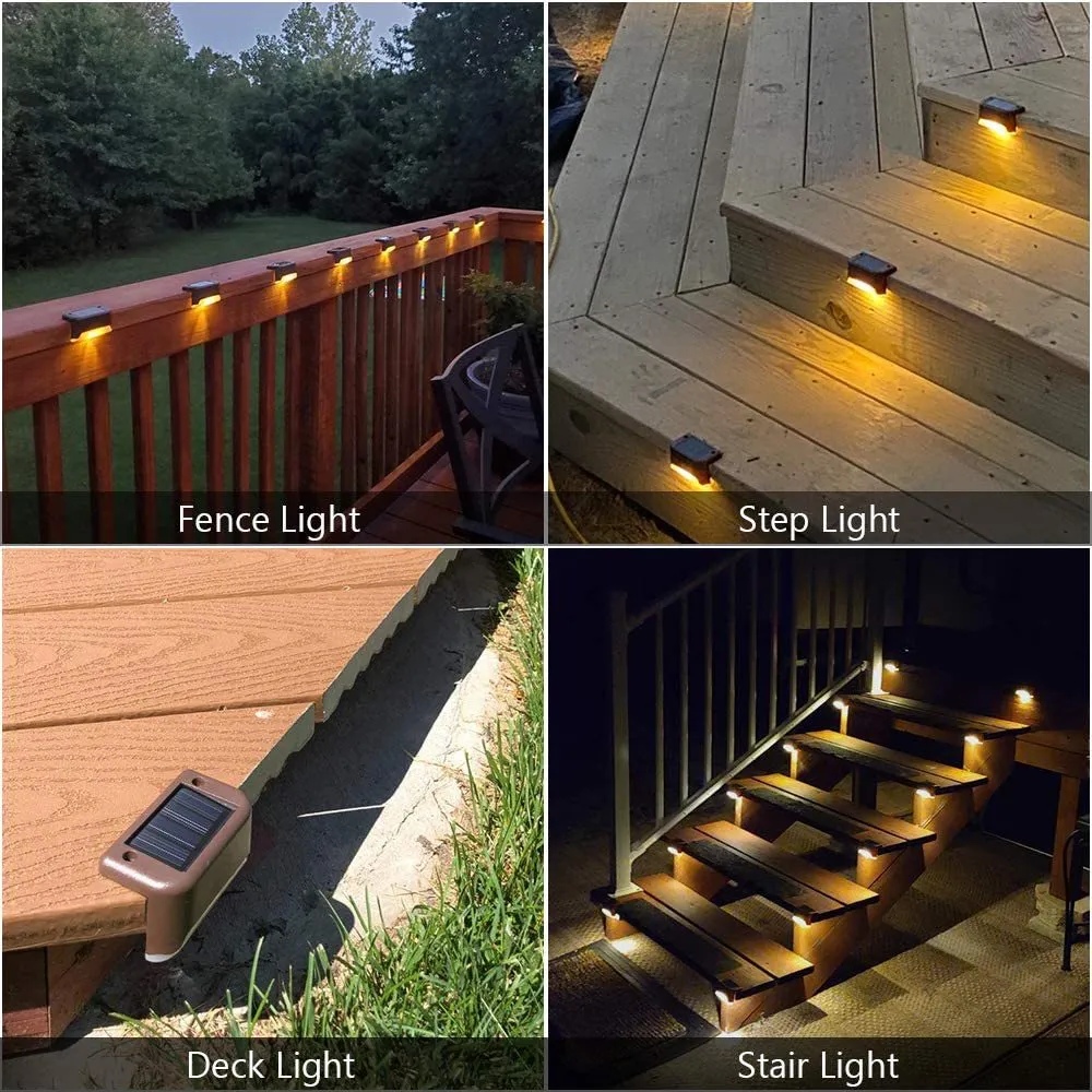 4 Pack SolarPower Deck Lights | Outdoor Step Lights, Waterproof LED