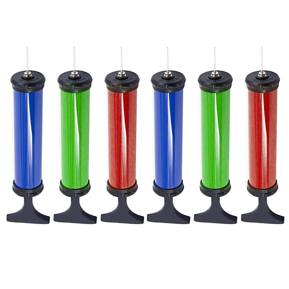 6 Hand Air Pump Sports Ball Inflate Basketball Volleyball W/ Needle Portable Fun