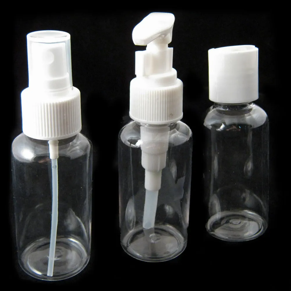 6 PCS Clear Plastic Empty Bottles Refillable Travel Size Containers Toiletry Set