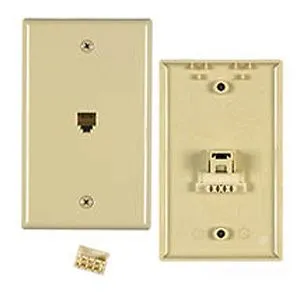 Allen Tel AT316-4-52 Flush Mount Phone E-Z Outlet, 4-Conductor, Electric Ivory
