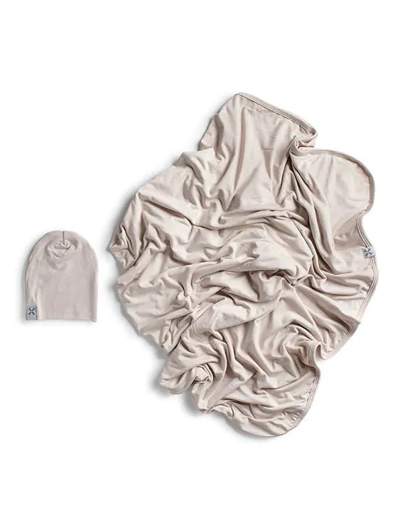Baby Beanie   Blanket Set | Jacqueline & Jac | Sand