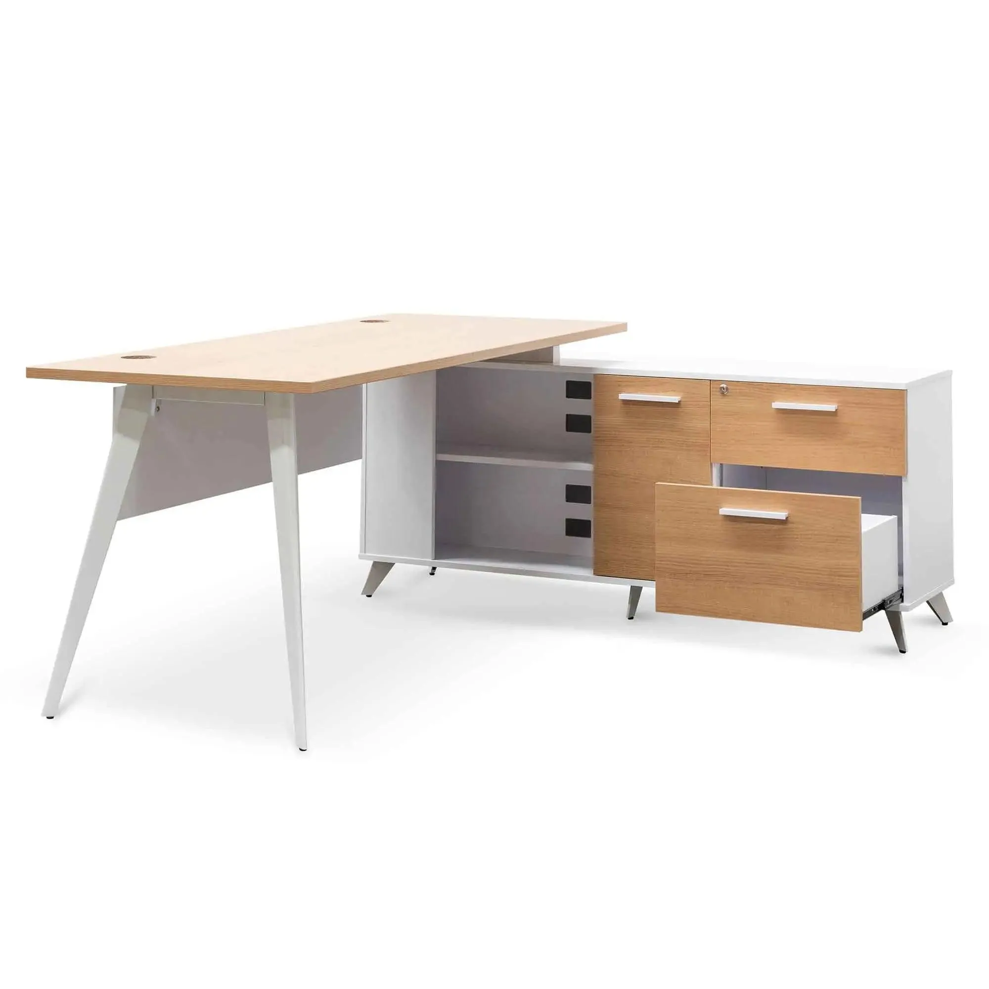Calibre 160cm Right Return Executive Office Desk - Natural