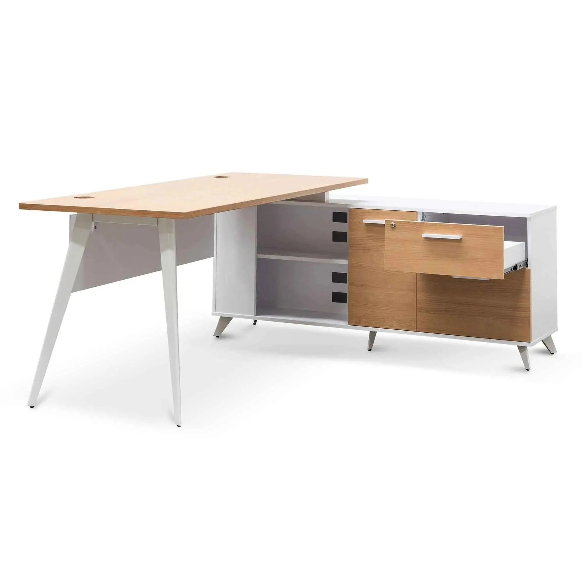 Calibre 160cm Right Return Executive Office Desk - Natural