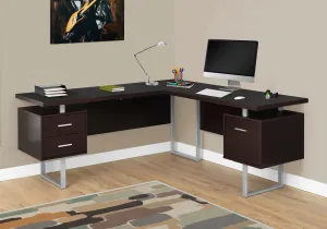 Computer Desk - 70"L / Cappuccino Left Or Right Facing