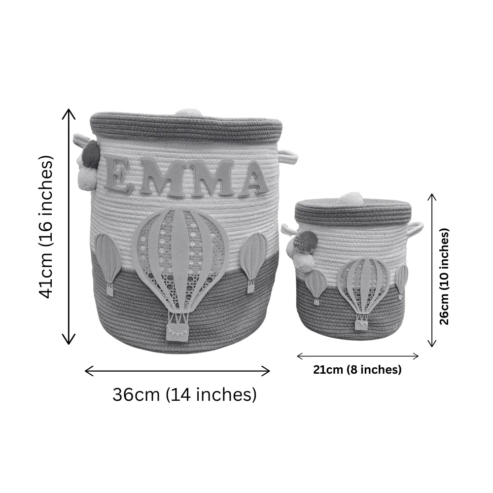 Jute Cotton Storage Basket with Lid - Safari Snuggles