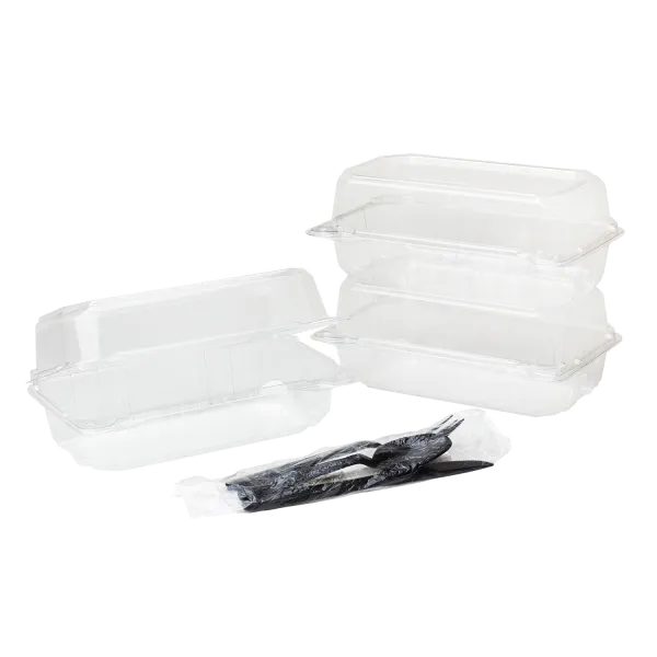 Karat 9" x 5" PET Plastic Hinged Containers - 250 pcs