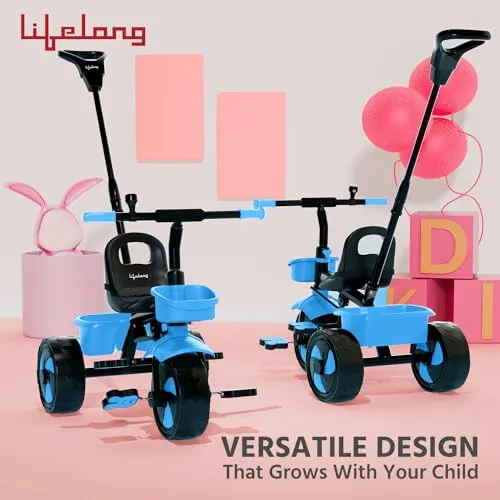 Lifelong Kids Tricycle with EVA Wheels, Bell & Storage Basket|Baby Trike with Parental Control|Age Group 2 Years to 5 Years Carrying Capacity Upto 30 kgs