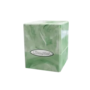 Marble Satin Cube - Lime Green / White