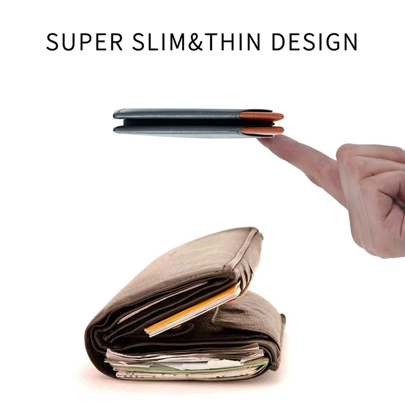 Men's RFID Ultra-Thin Leather Bifold Wallet