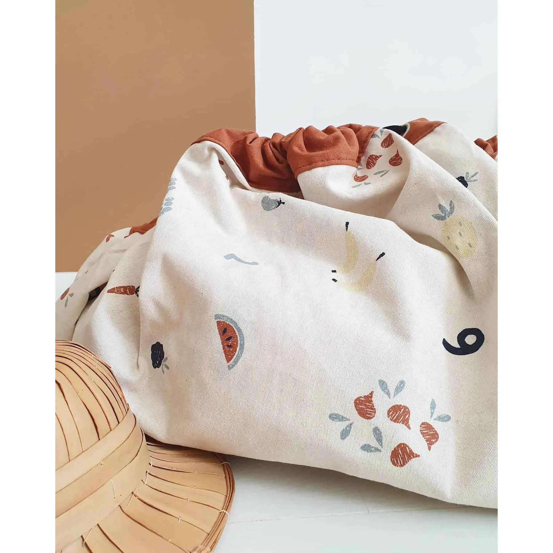 Play&Go Toy Storage Bag - Veggie Numbers - Double Print - Ø140cm