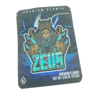 Premium Mylar Bags - Zeus - 10cm x 12.8cm (Pack of 12)