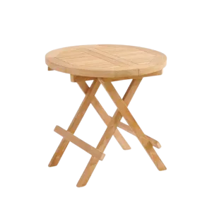 Round Teak Foldable Picnic Table