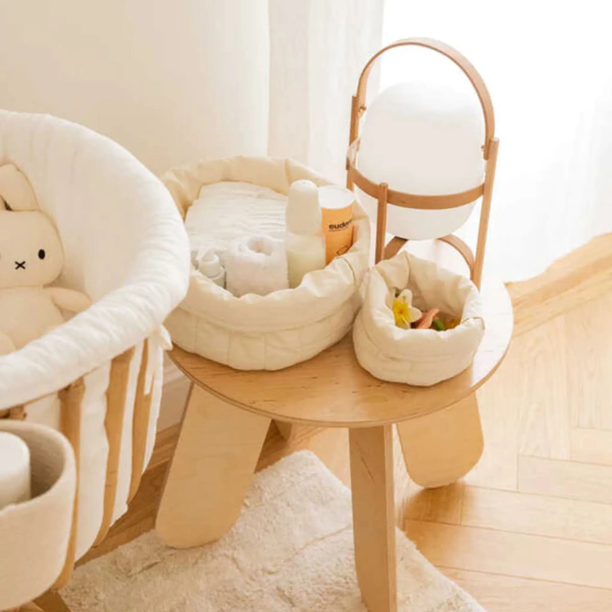 Set of Two Quilted Baskets | Bambie Natural