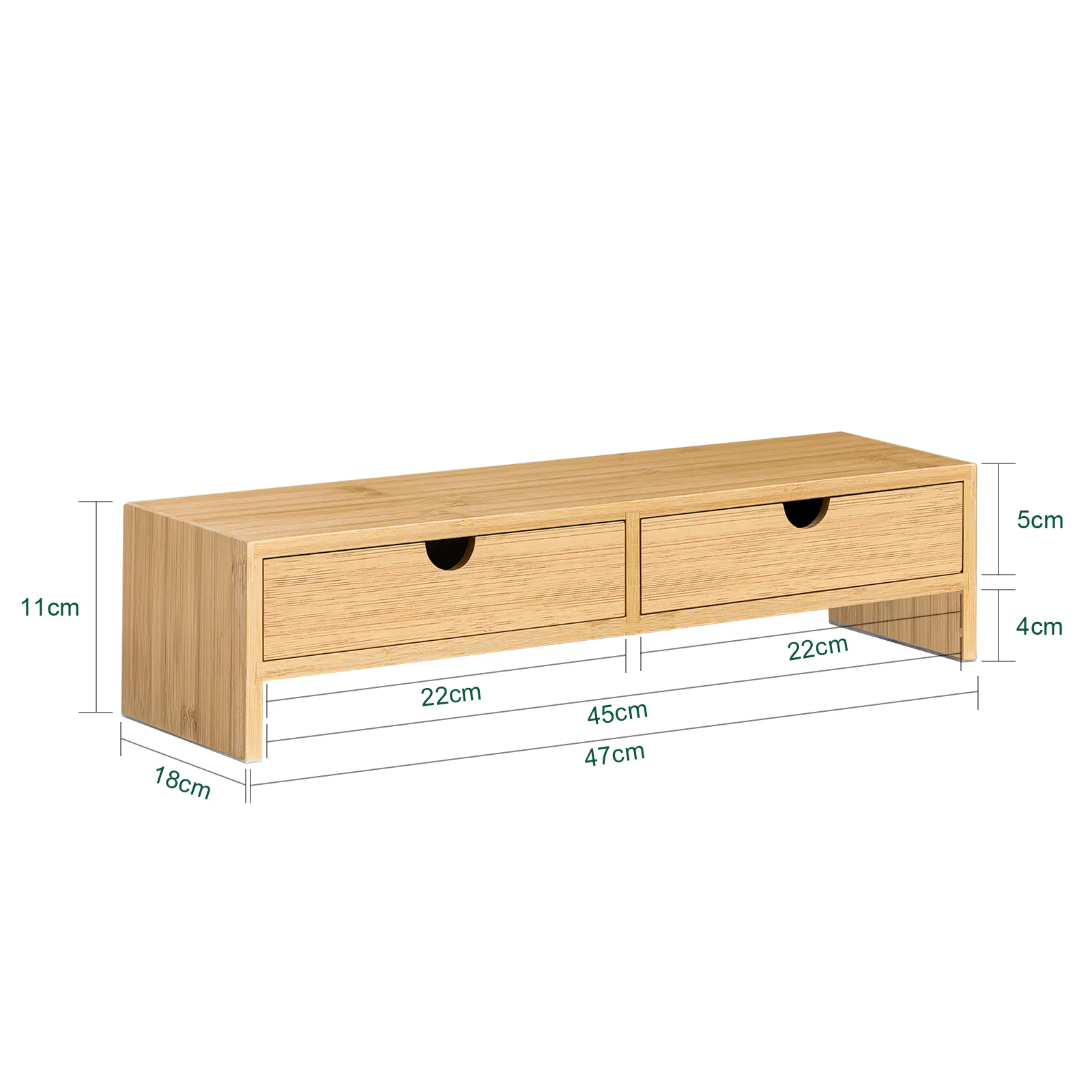 SoBuy Bamboo Computer Screen Monitor Stand,Monitor Riser,Desk Organizer with 2 Drawers FRG198-N