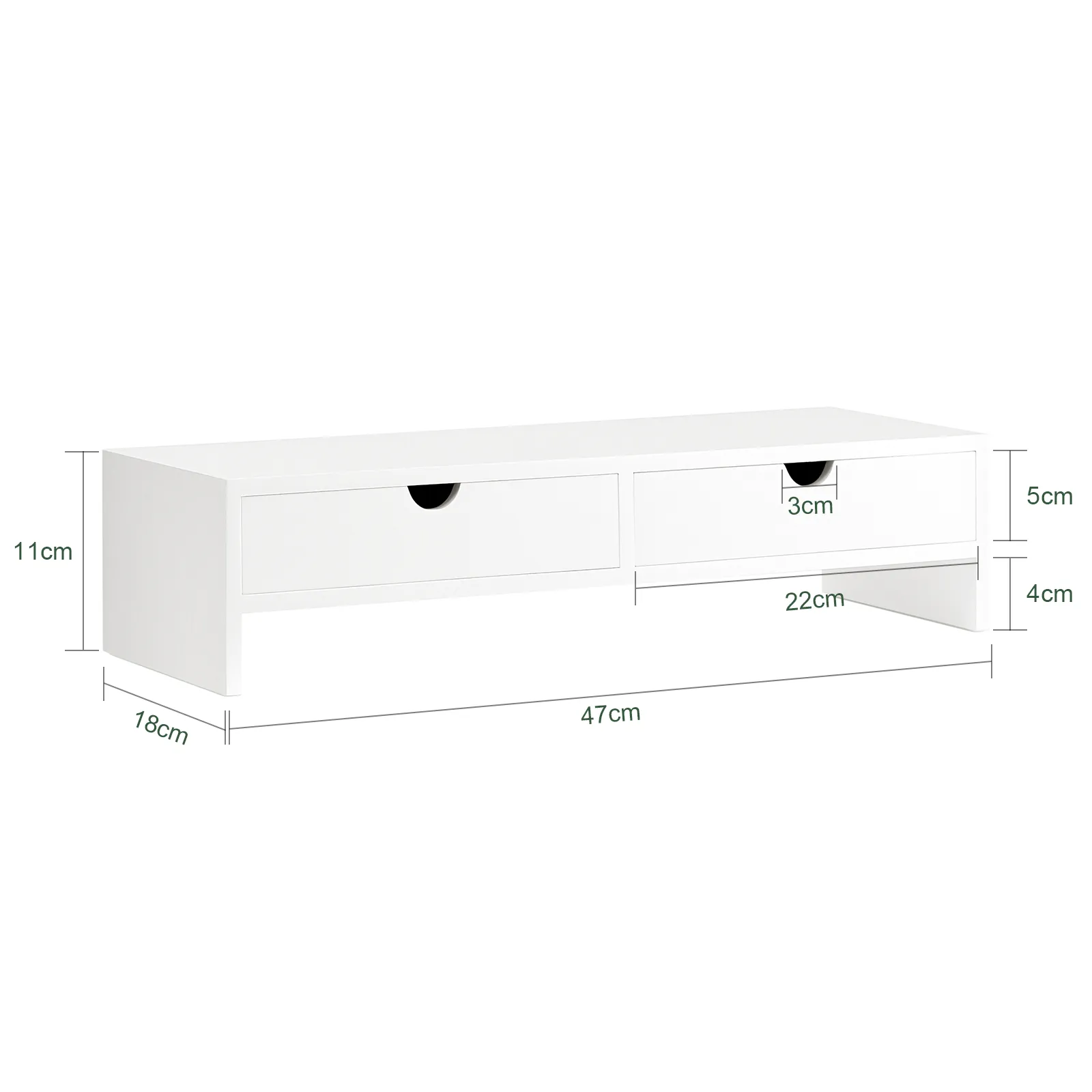 SoBuy Monitor Stand Computer Screen Monitor Stand Monitor Riser Desk Organizer 2 Drawers White,BBF02-W