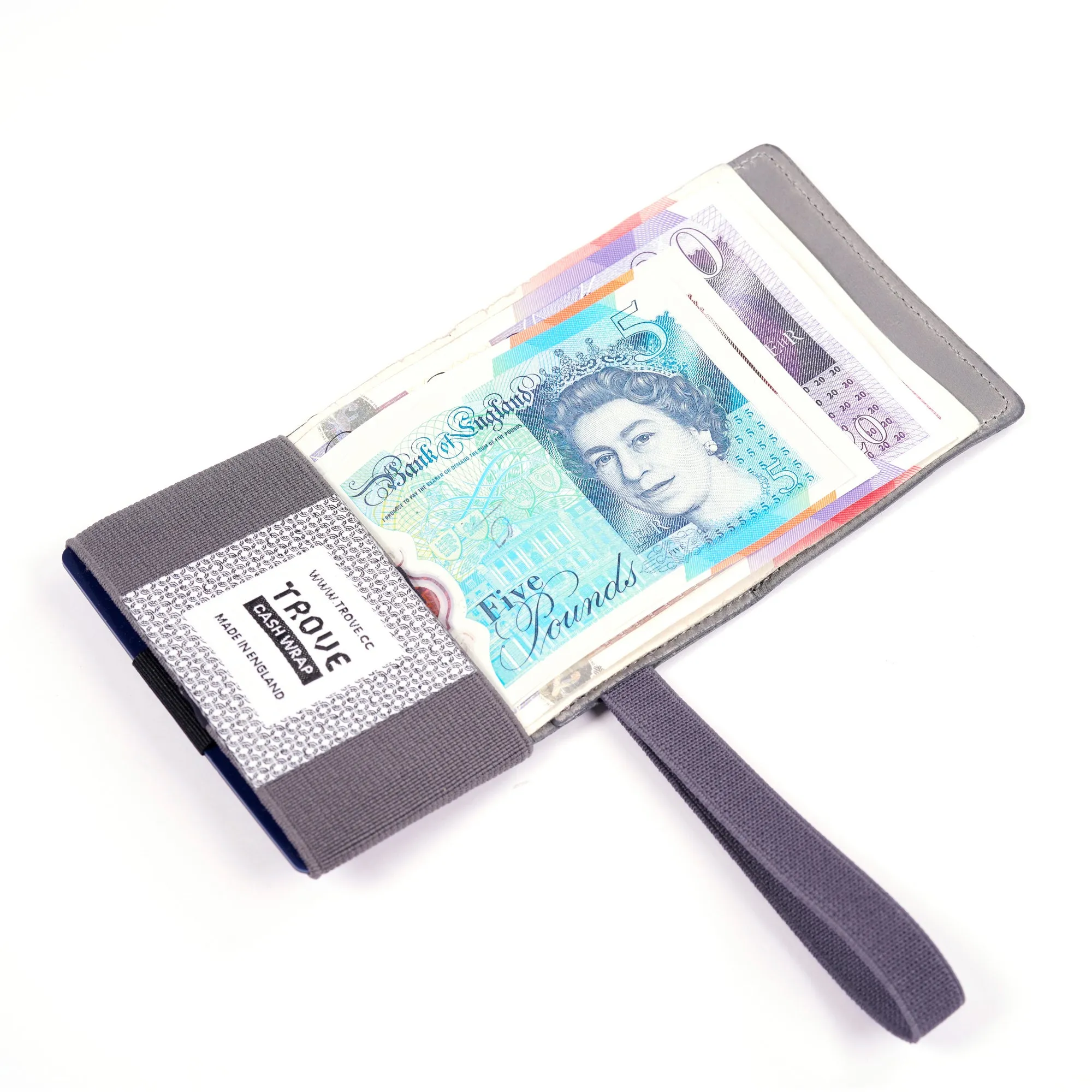 TROVE Cash Wrap: Grey Leather
