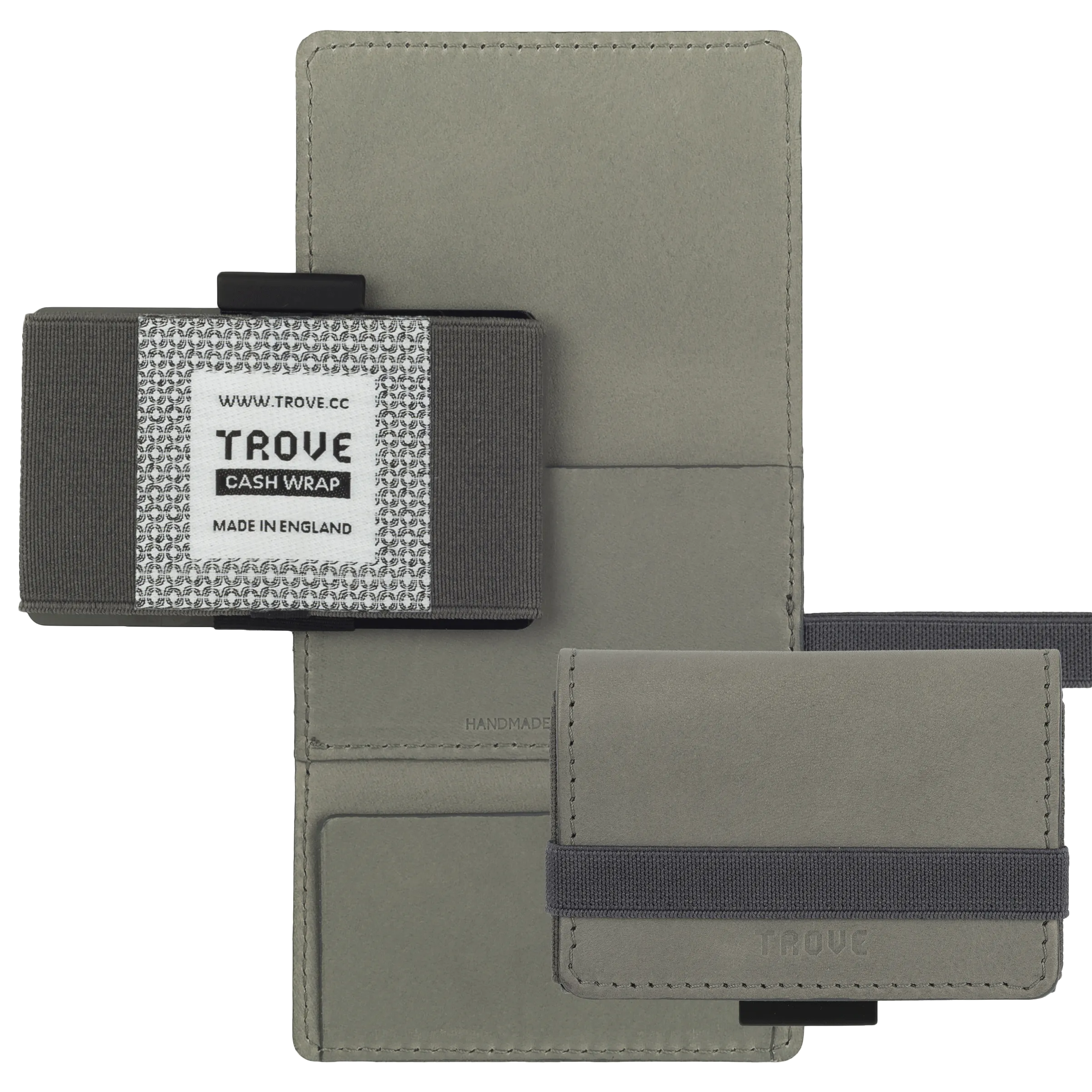TROVE Cash Wrap: Grey Leather