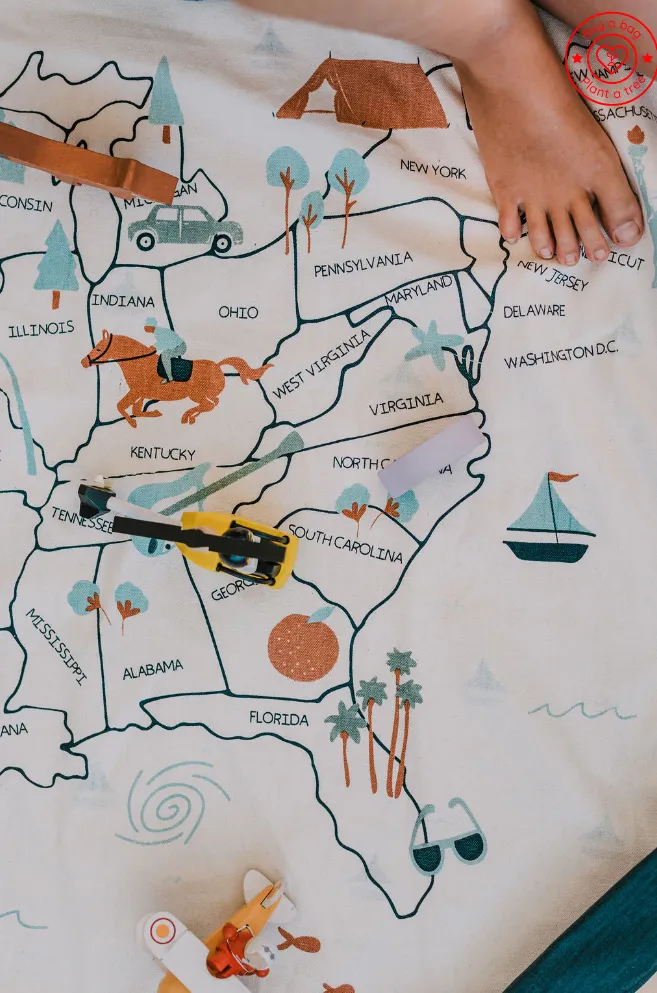 US Map Playmat/Toy Storage Bag
