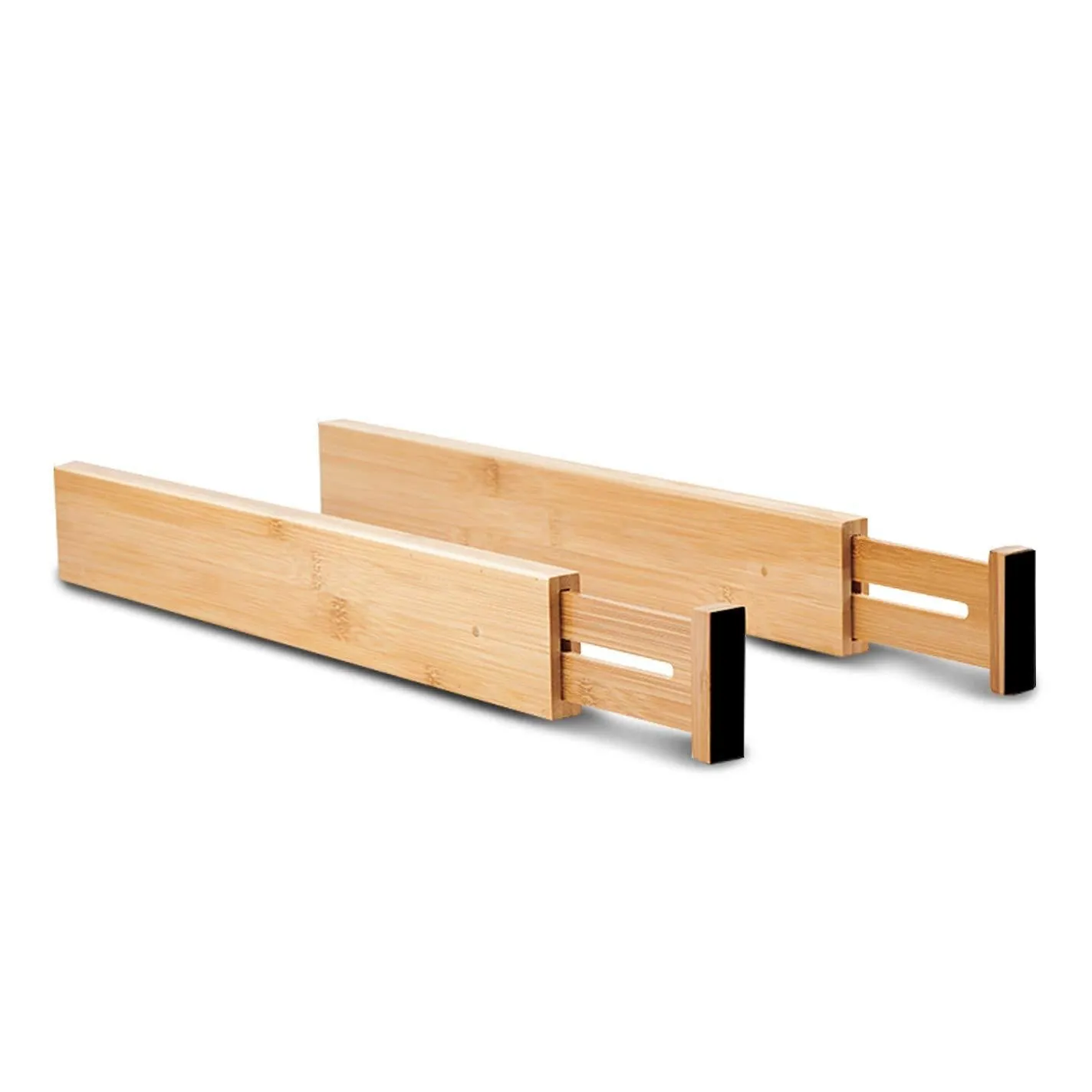 Utoplike 4 Pack Bamboo Kitchen Drawer Dividers (17.5-21.65IN),Adjustable Drawer Organizers,Spring Loaded,Works in Kitchen,Dresser,Bathroom,Bedroom,Baby Drawer,Desk