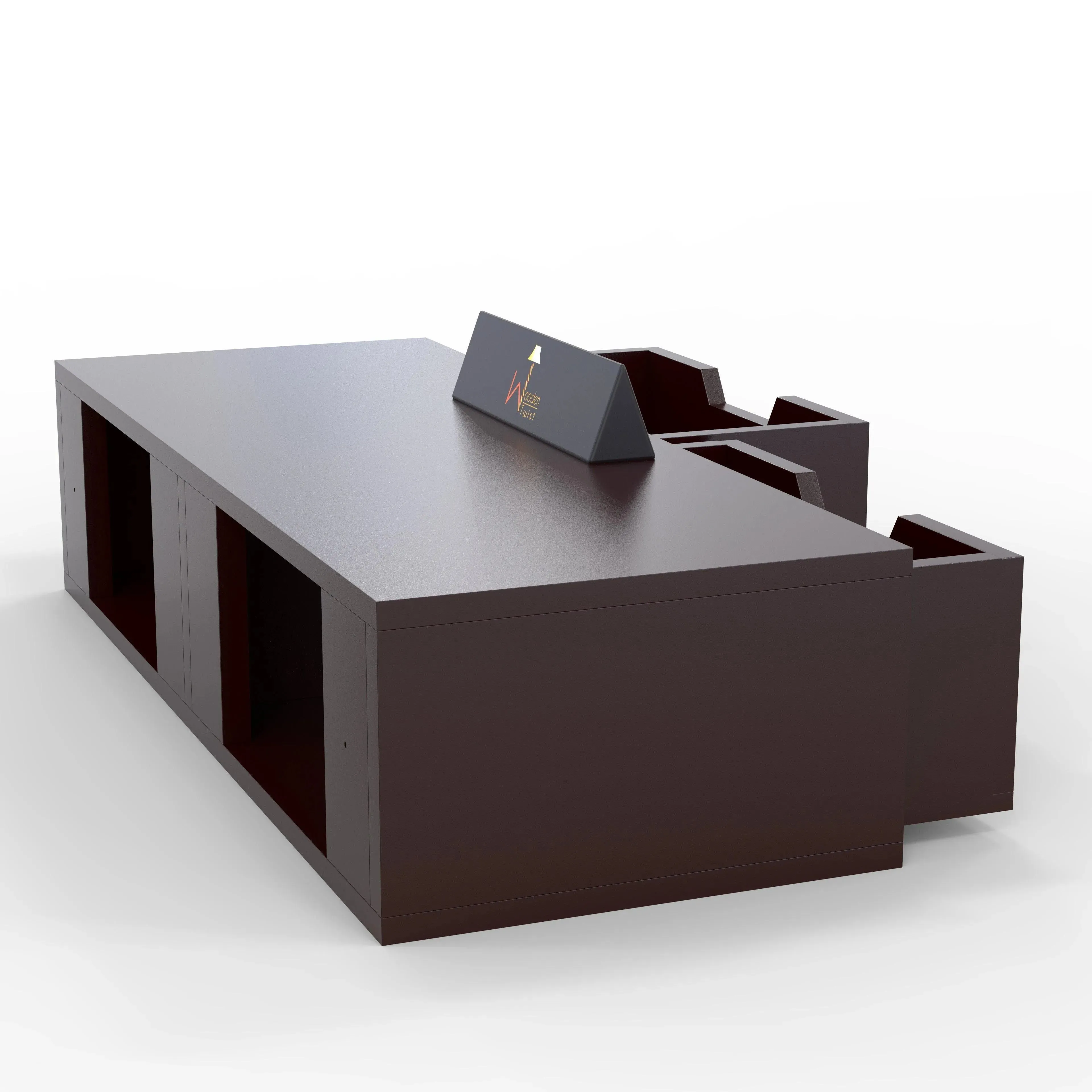 Wooden Twist Engineered Wood Wall Shelf with Drawer